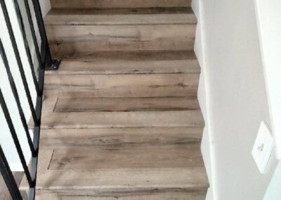light wood plank stairs